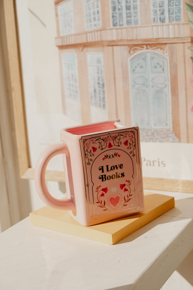 Bernie I Love Books Pink XL Mug