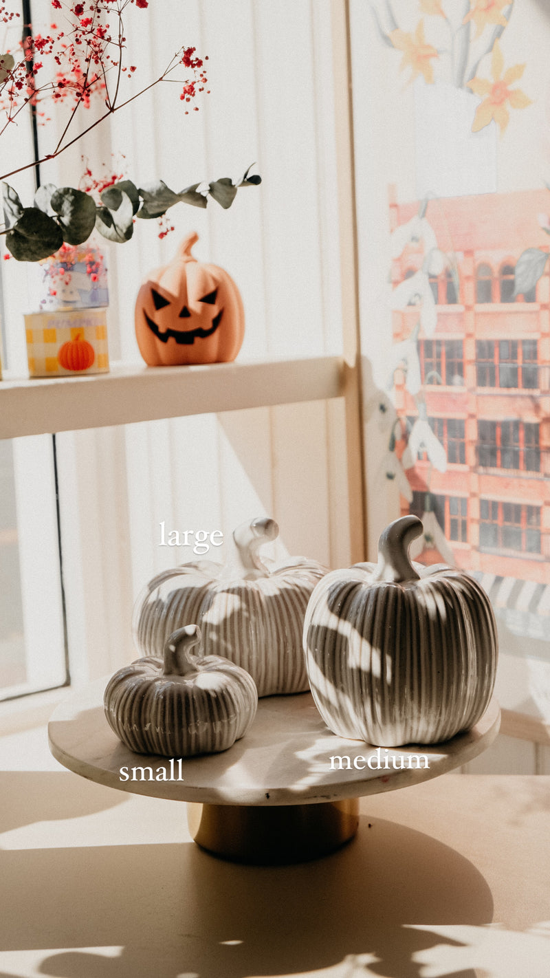 Jayne Rustic Ribbed Pumpkin Halloween Autumn - 3 sizes