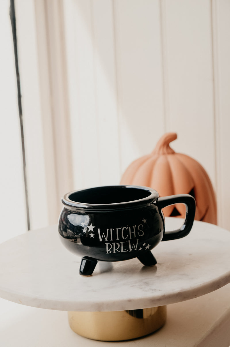 Abby Black Witches Brew Cauldron Halloween Autumn Mug