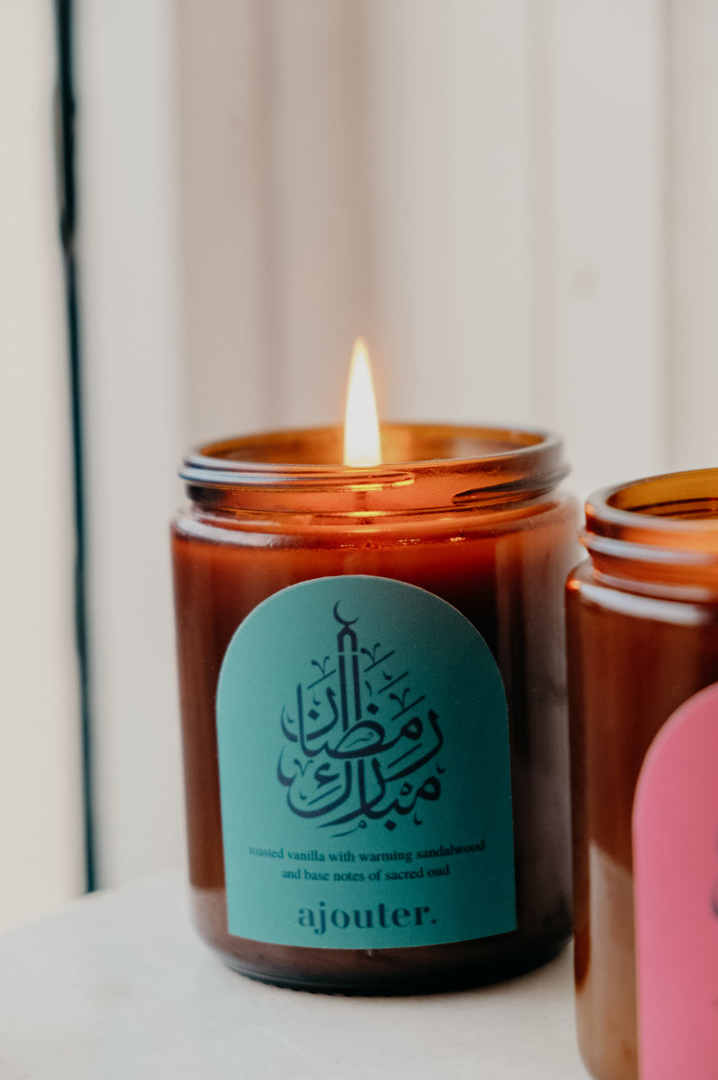 Ramadan Mubarak Soy Wax Candle - 2 scent options