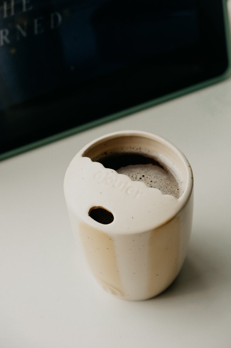 Paige Lemon Striped To-Go Travel Ceramic Tumbler Mug