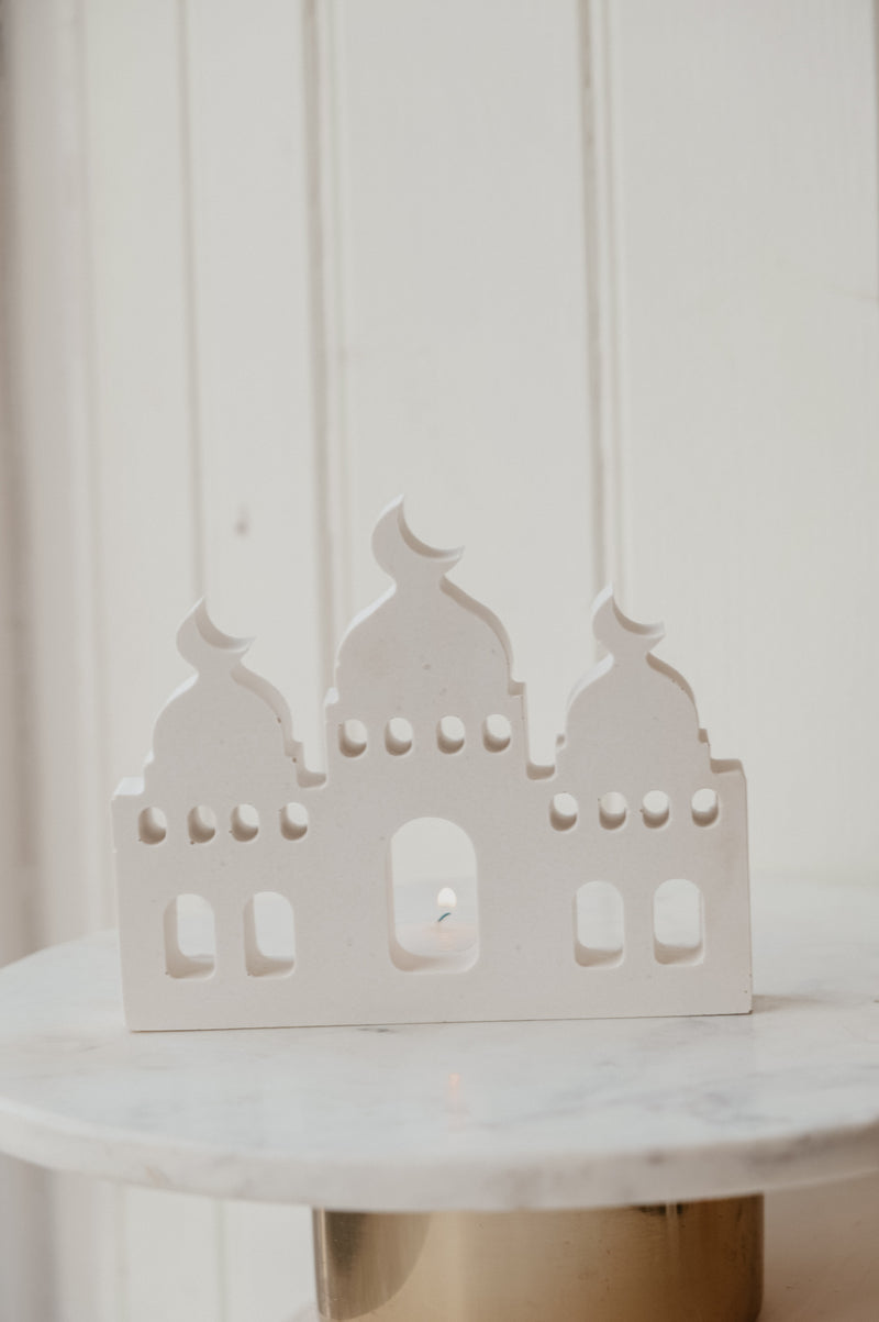 Eid / Ramadan Mosque Tealight Display Concrete Decor
