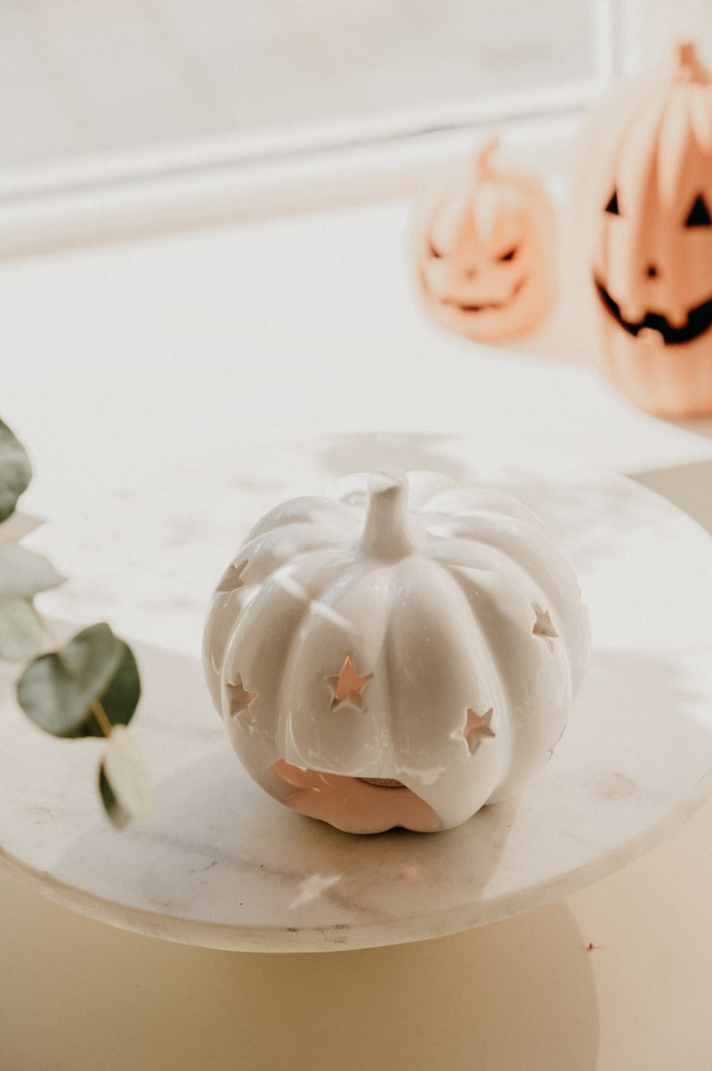 Hazel Star Pumpkin Tealight Holder Halloween Autumn