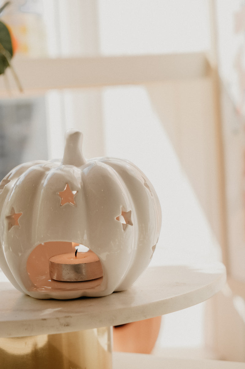 Hazel Star Pumpkin Tealight Holder Halloween Autumn