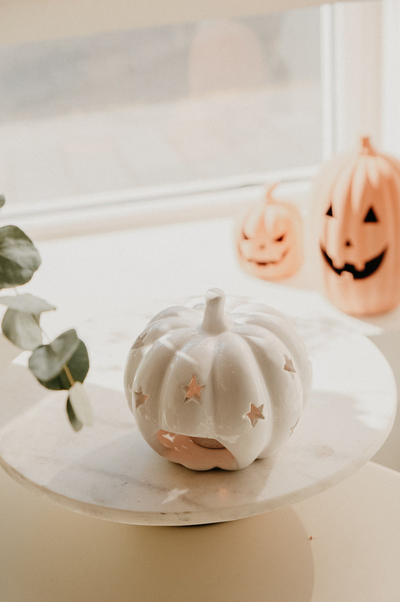 Hazel Star Pumpkin Tealight Holder Halloween Autumn