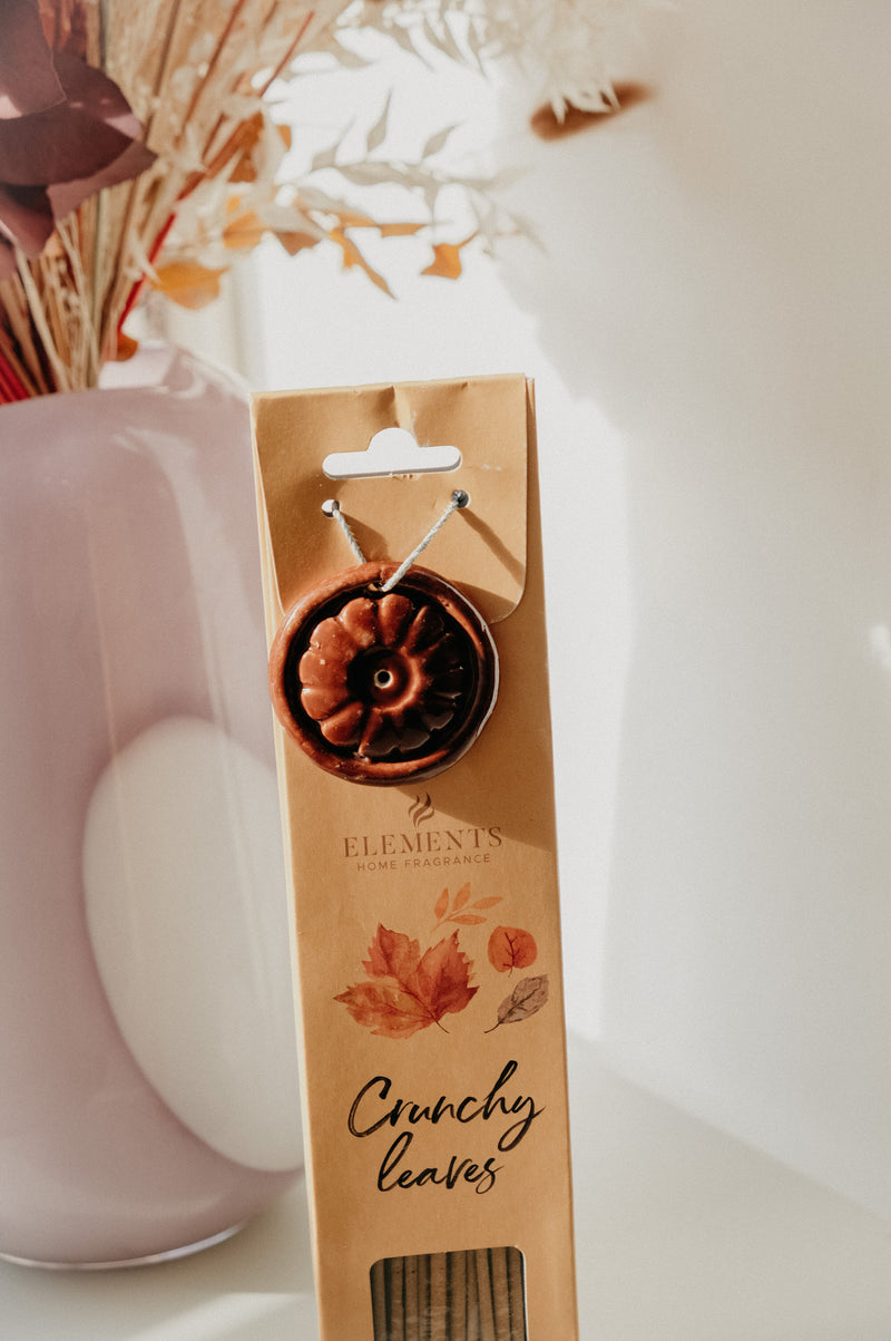 Crunchy Leaves Autumn Incense Sticks with Ceramic Holder