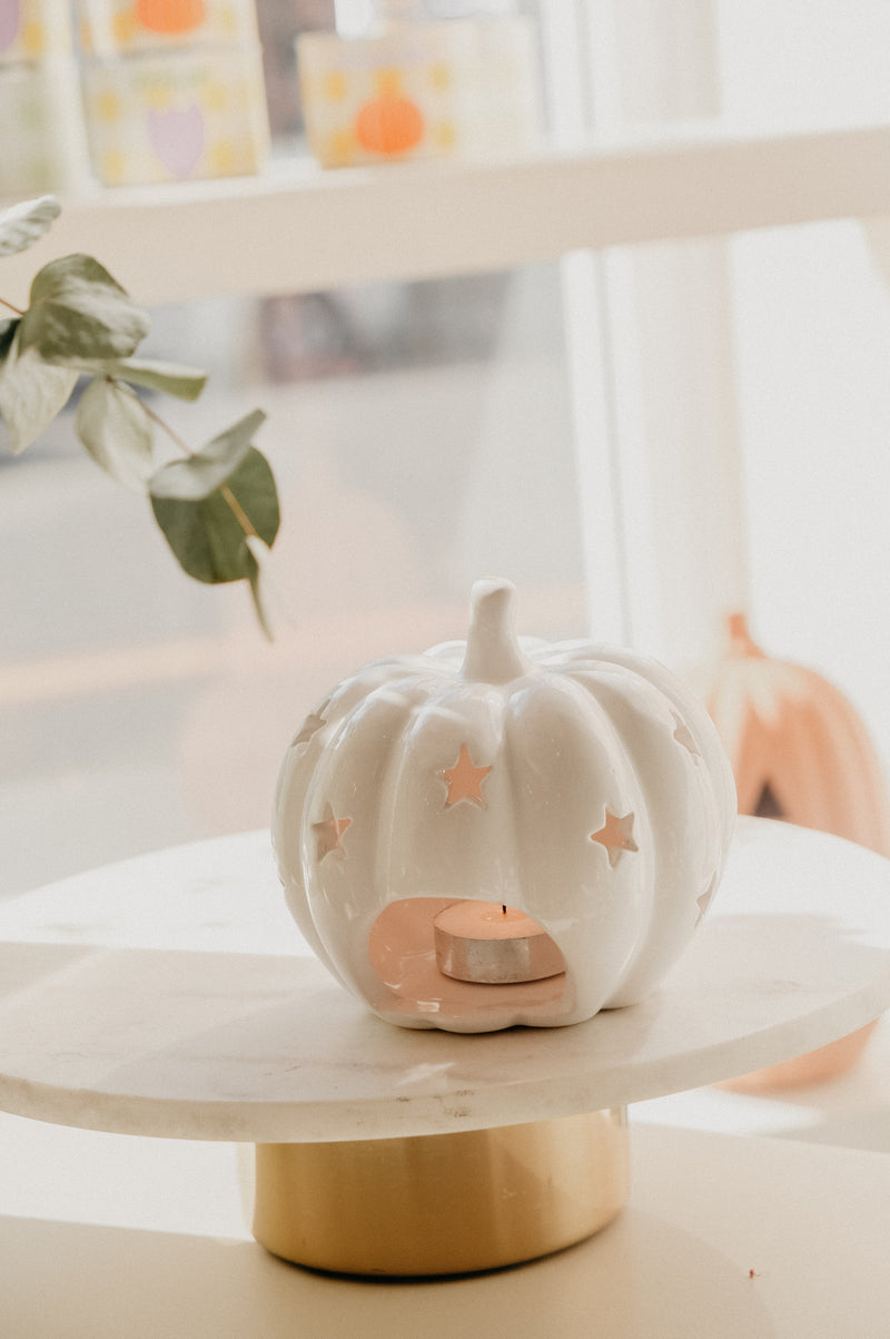 Hazel Star Pumpkin Tealight Holder Halloween Autumn