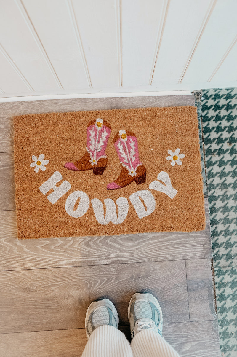 Howdy Cowboy Boot Doormat