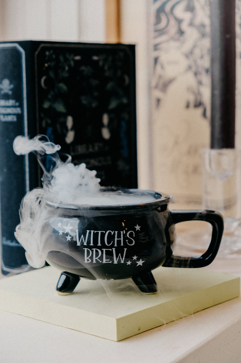Abby Black Witches Brew Cauldron Halloween Autumn Mug