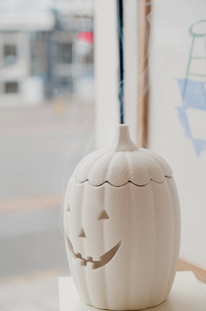 Heidi White 3 in 1 Jack-o-Lantern Pumpkin Halloween Wax Melt Burner | Incense Burner | Tealight Holder - 2 sizes