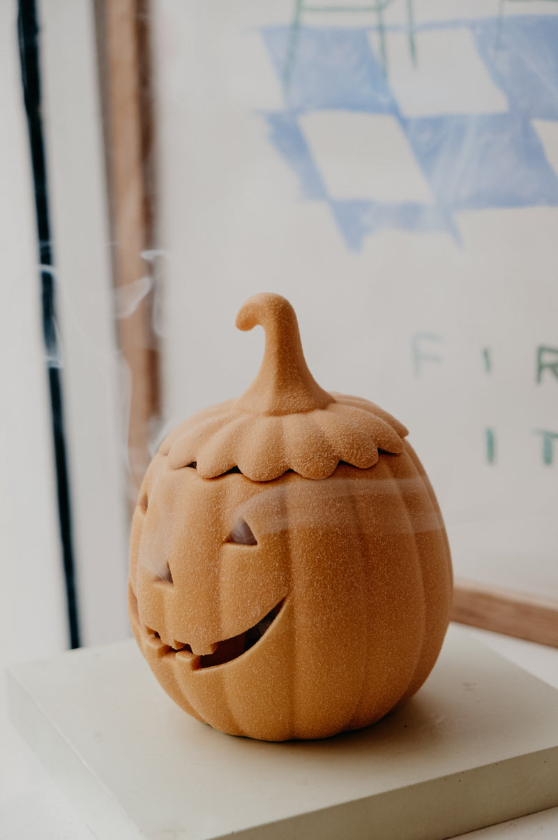 Heidi Orange 3 in 1 Jack-o-Lantern Pumpkin Halloween Wax Melt Burner | Incense Burner | Tealight Holder - 2 sizes