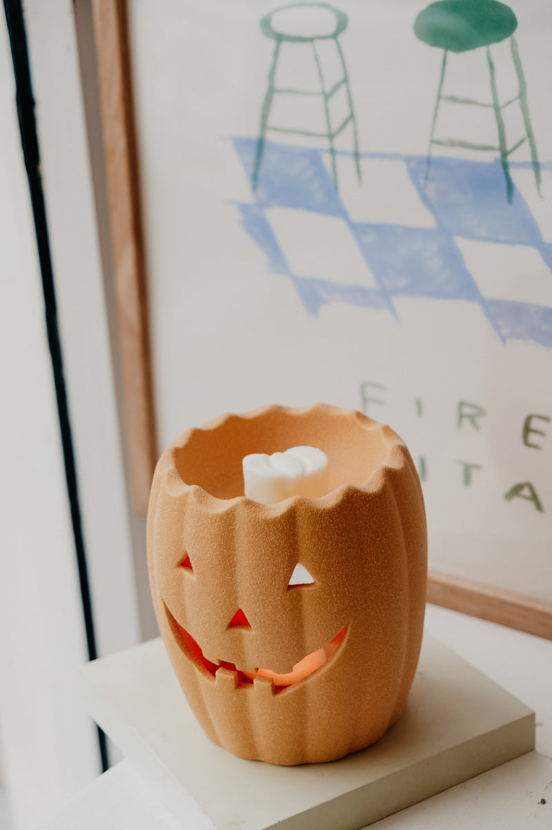 Heidi Orange 3 in 1 Jack-o-Lantern Pumpkin Halloween Wax Melt Burner | Incense Burner | Tealight Holder - 2 sizes