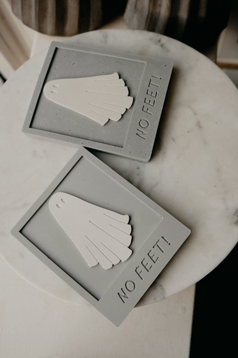 Beetlejuice No Feet Eco-Concrete Polaroid Coaster