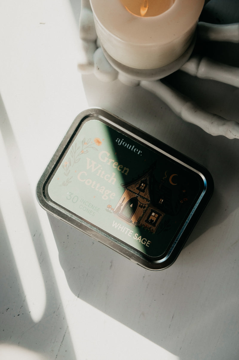 Green Witches Hat Incense Burner + Cones