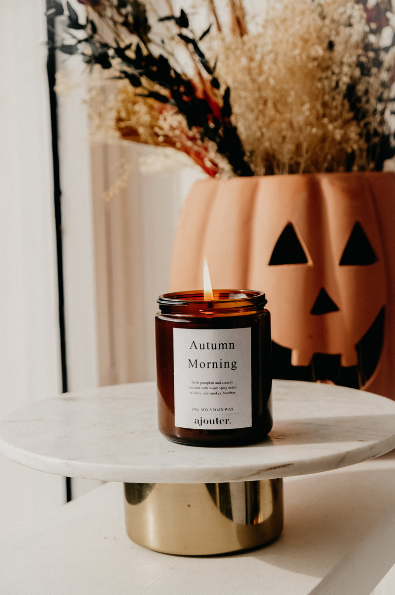 Autumn Morning Halloween Fall Candle