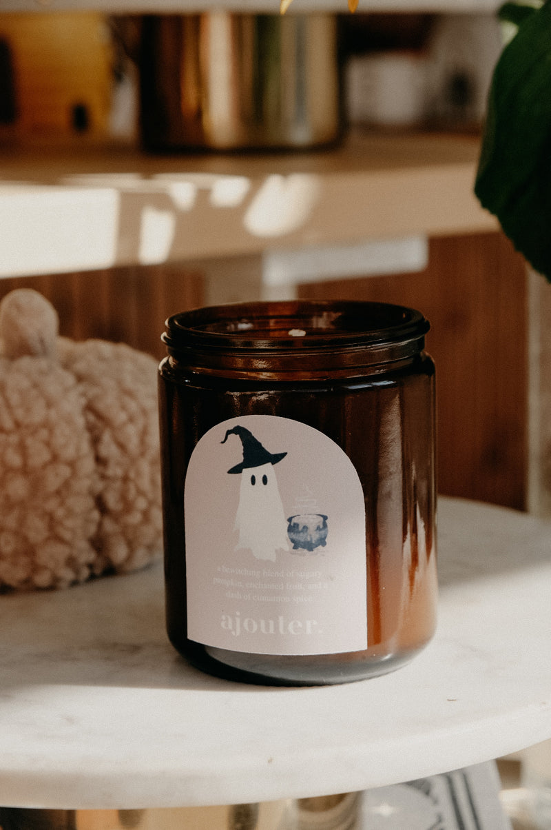 Ghost Sugary Pumpkin Halloween Autumn Soy Wax Candle