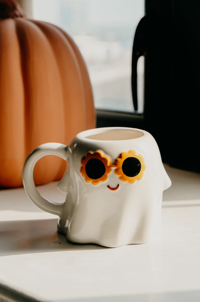 Hippie Halloween 60s Ghost Sunglasses Mug
