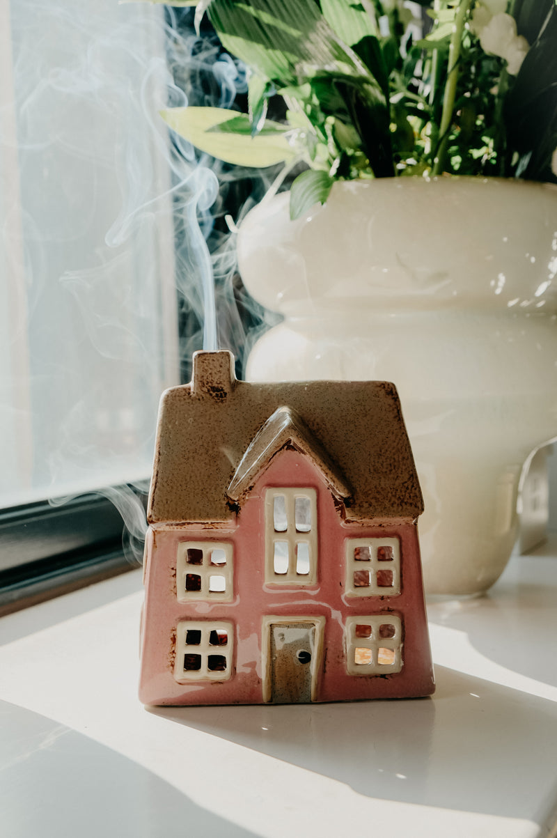 Cottage House Pink Incense Burner