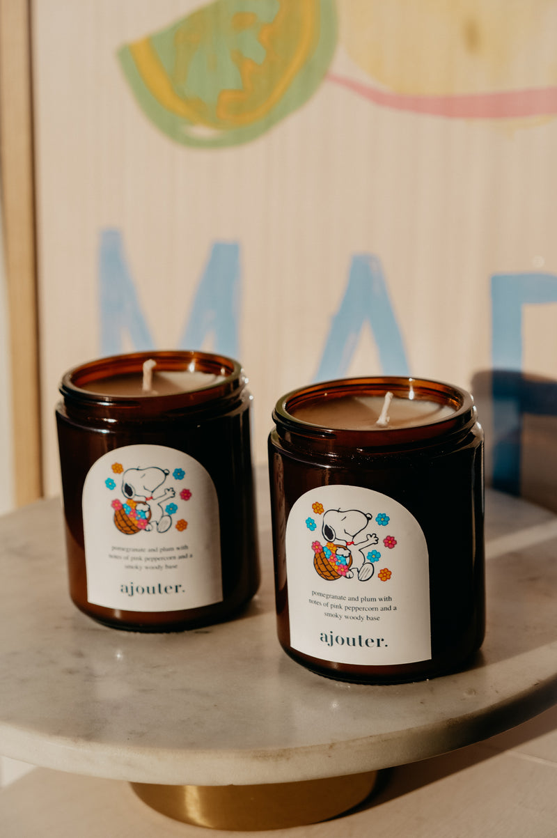 Snoopy Spring Flower Basket Soy Wax Candle
