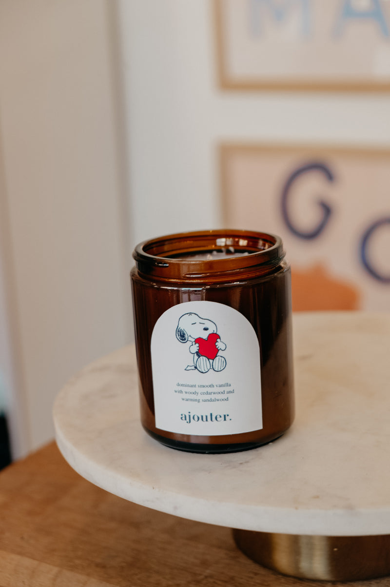 Snoopy Love Heart Valentines Soy Wax Candle