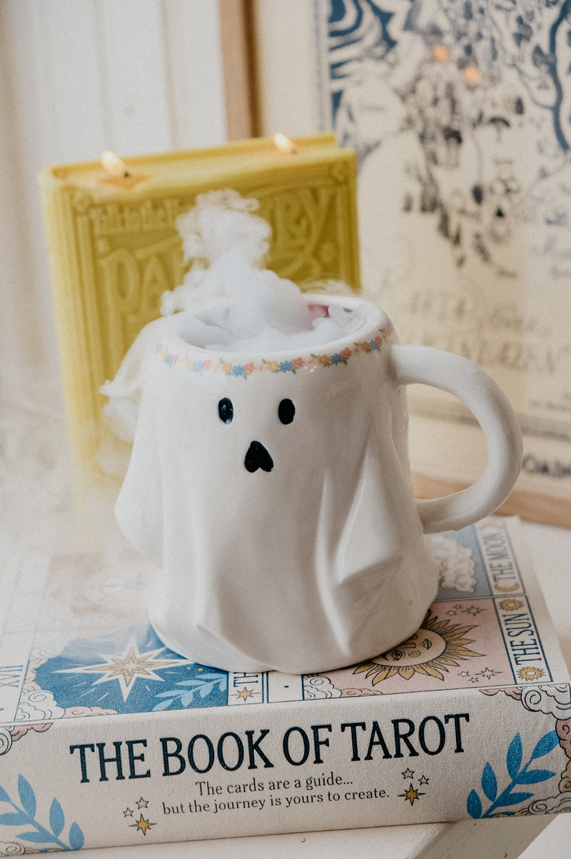 Gracie XL Ghost Flower Crown Halloween Autumn Mug