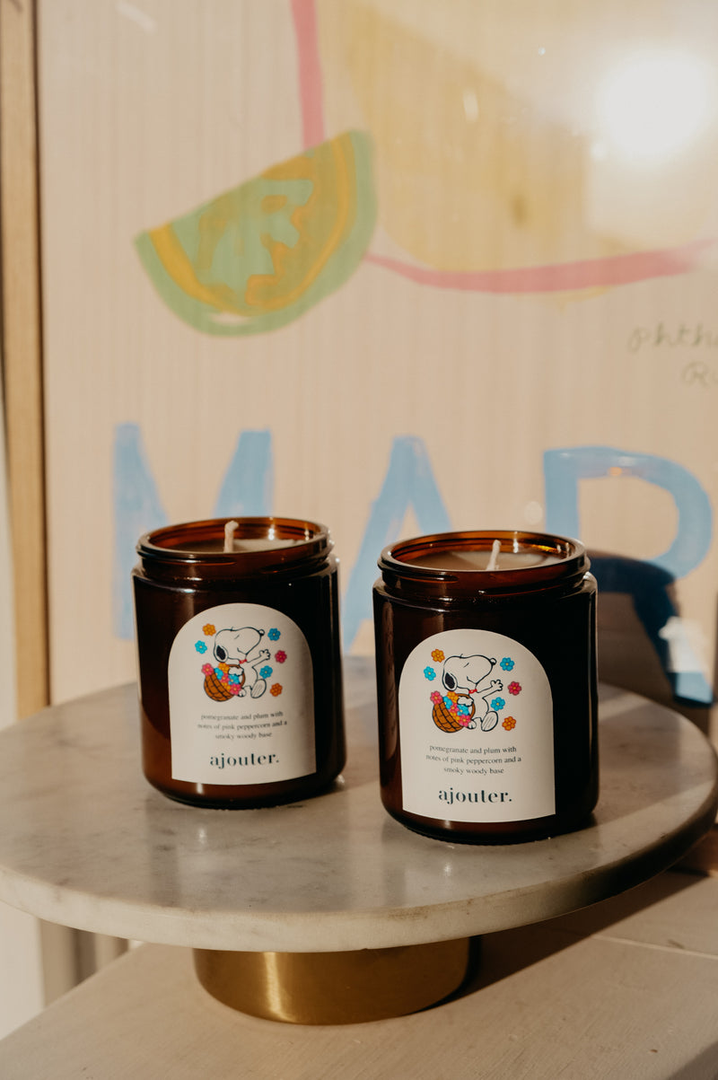 Snoopy Spring Flower Basket Soy Wax Candle