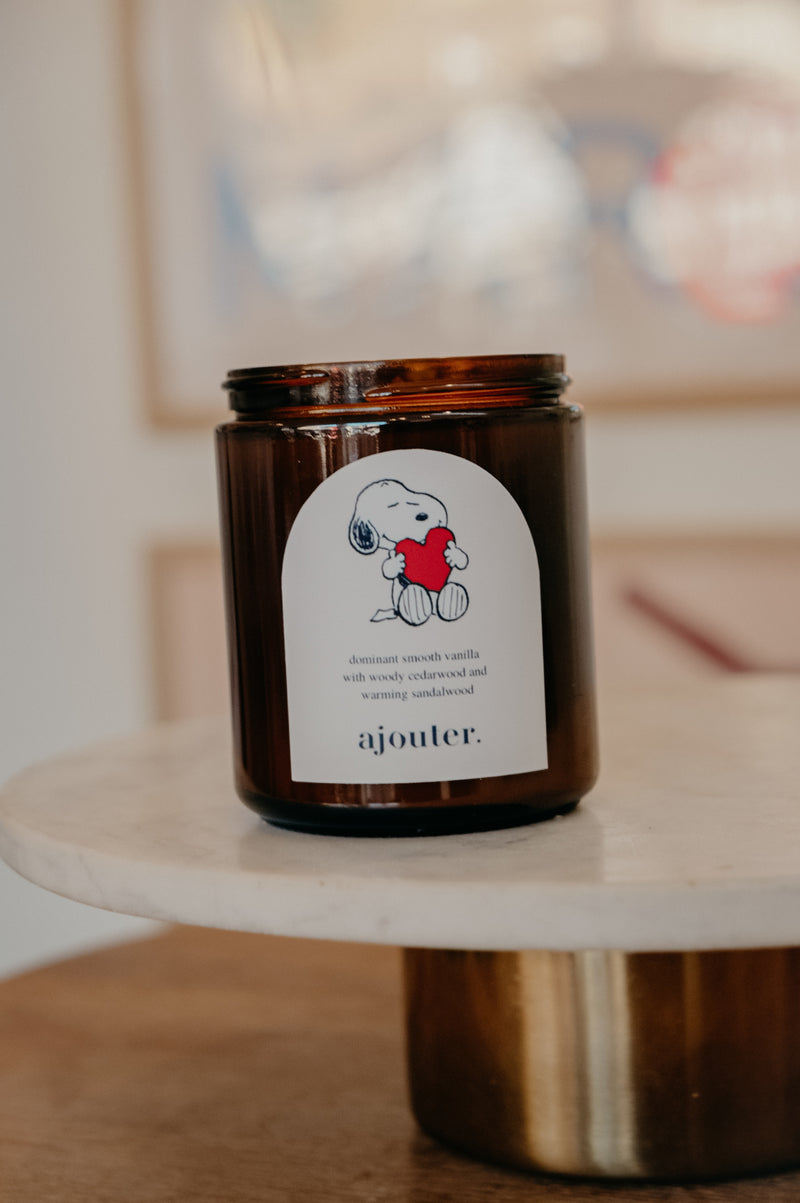 Snoopy Love Heart Valentines Soy Wax Candle