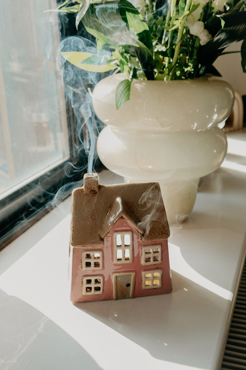 Cottage House Pink Incense Burner