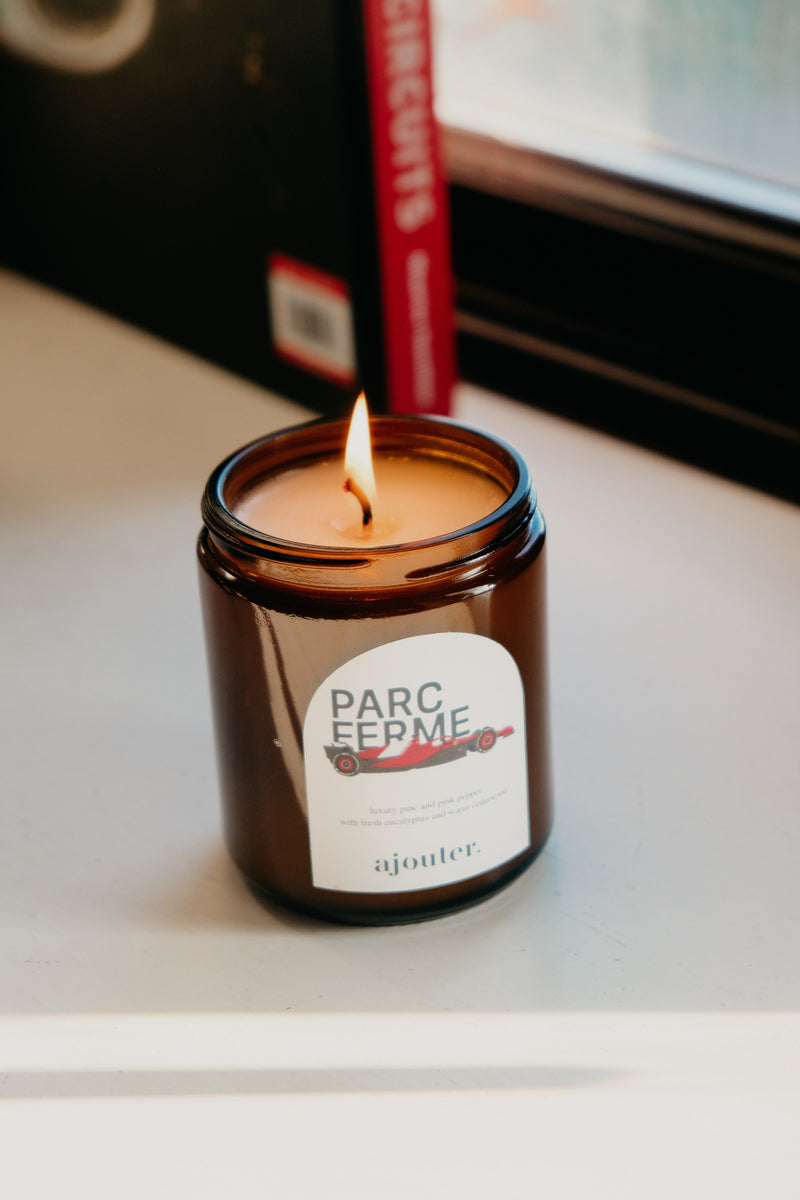 F1 Formula 1 Parc Ferme Candle - custom team options