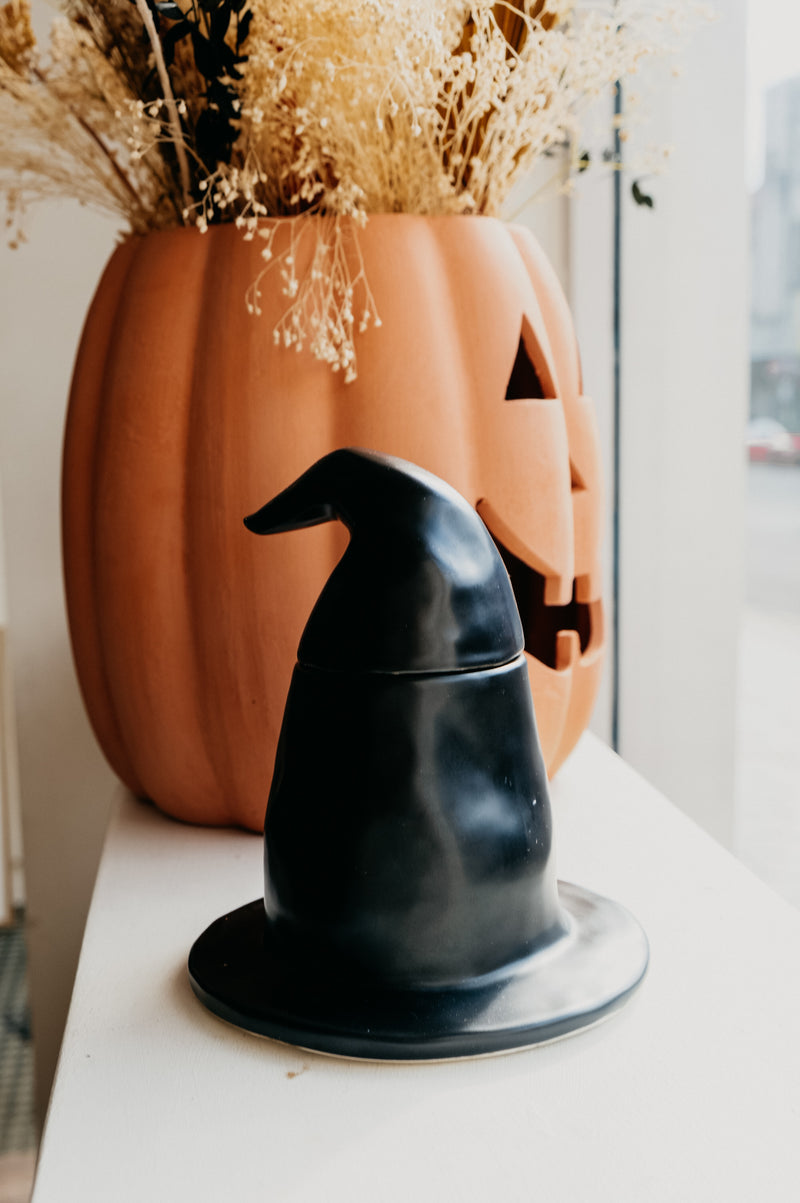 Winifred XL Witches Hat Black Flame Salem Halloween Soy Wax Candle