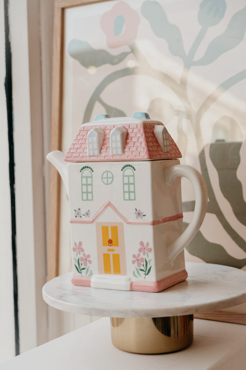 Cottagecore House Pastel Large Teapot