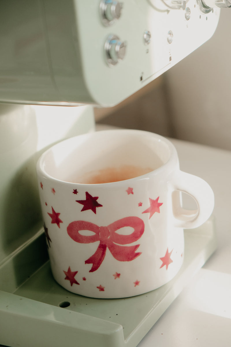Rowe Pink Bow and Stars Ceramic XL Mug