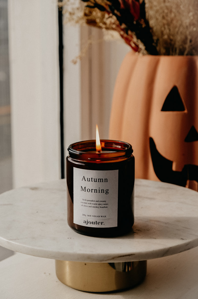 Autumn Morning Halloween Fall Candle