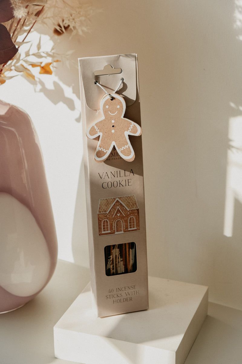 Vanilla Cookie Christmas Incense Sticks with Gingerbread Holder