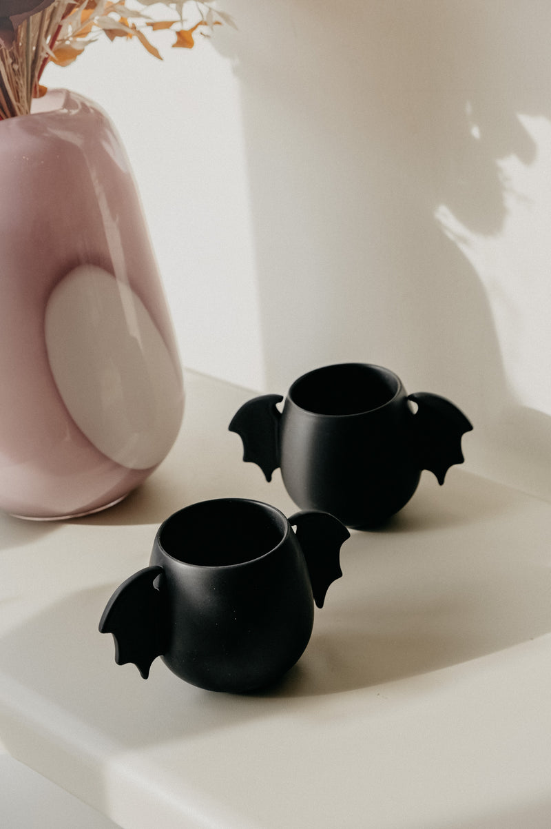Benny Bat Wing Matt Black Halloween Mug