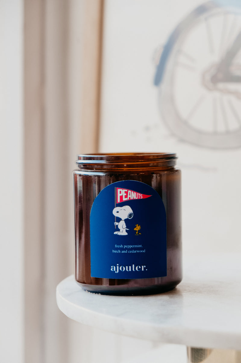 Snoopy and Woodstock Flag Peppermint Soy Wax Candle