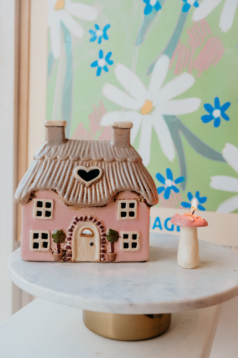 Cottage House Pink Incense Burner