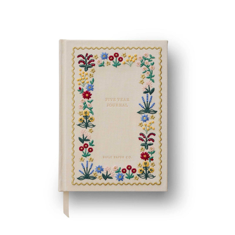 Wildlfowers Embroidered 5 year Journal Diary Book