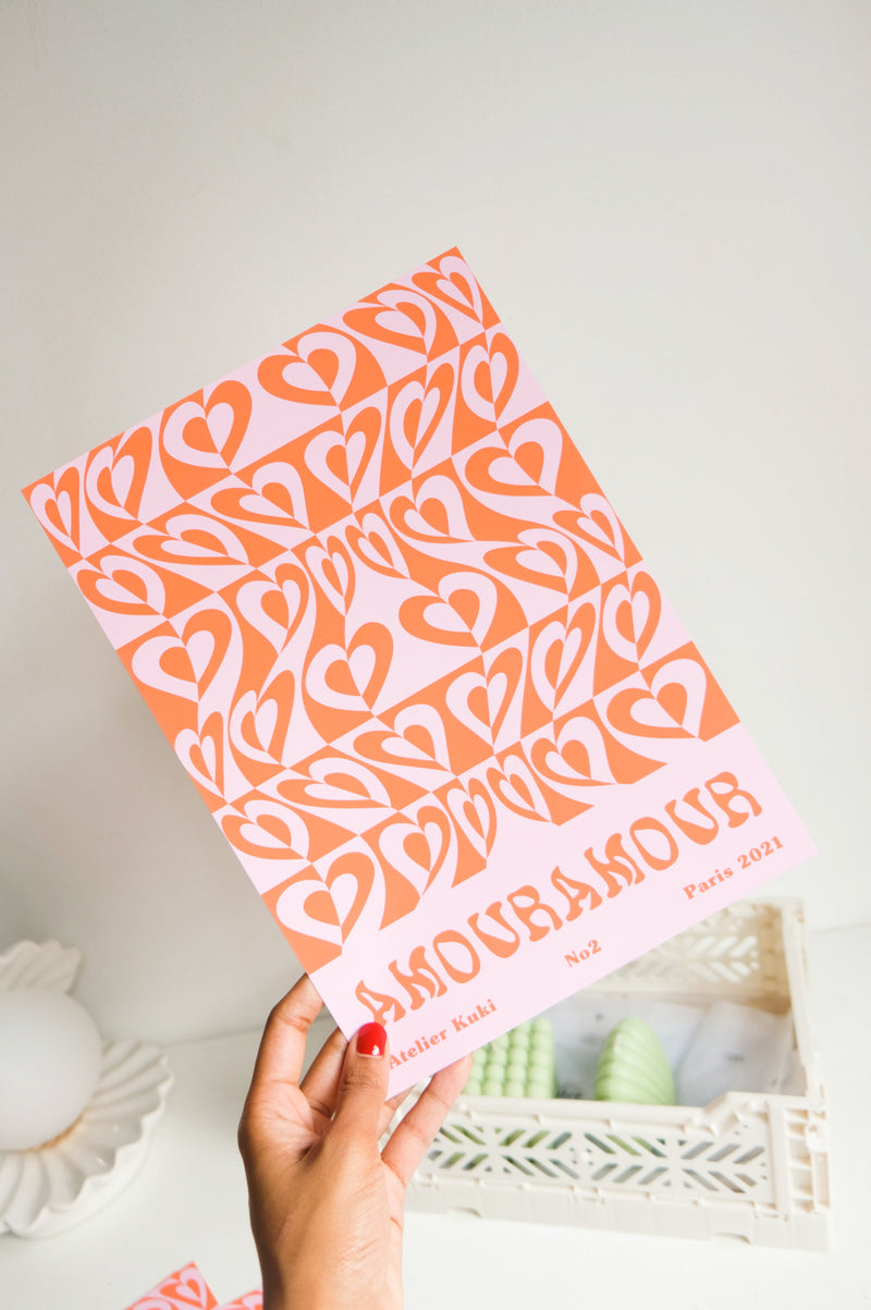 Amour Amour (love, love) 60s Style Wall Art Print