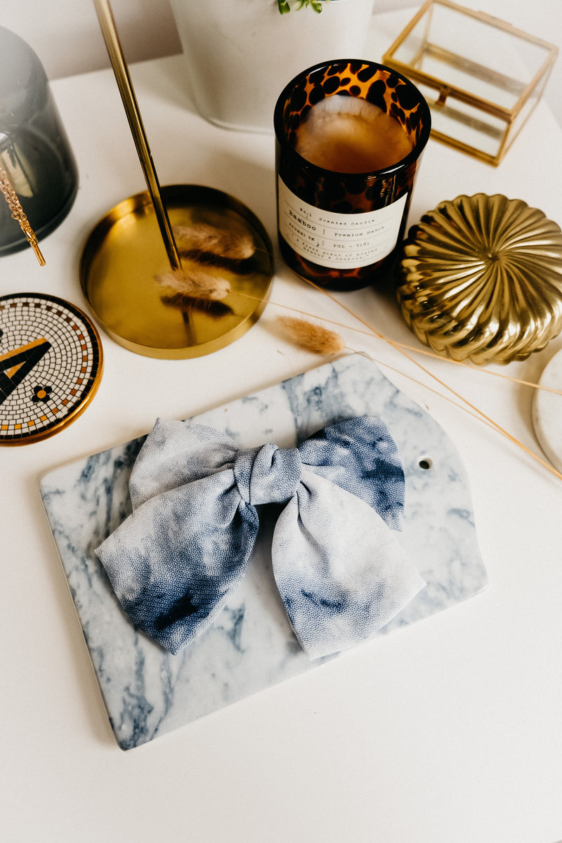 Amelia Blue Pastel Tie Dye Hair Clip Bow